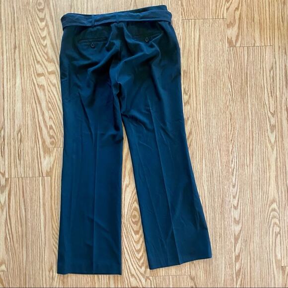 Michael Kors Gramercy Black Belted Straight Leg Trousers Womens 8 - Picture 7 of 13